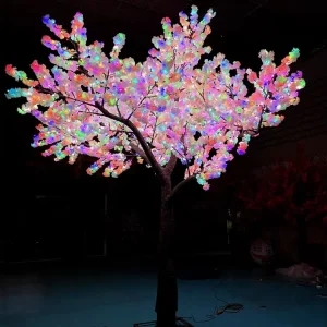 Outdoor Garden Landscape Ornament Christmas Festival Decorative 5m Artificial Large RGB LED Resin IP65 Cherry Blossom Tree Light