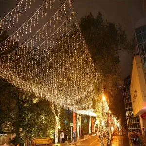 Outdoor Holiday Connectable IP44 Warm White Garden Lights Landscape Yard Patio Fairy Decorative LED Icicle Lights