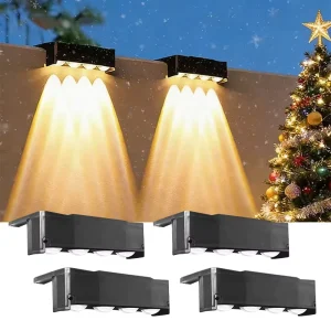 Outdoor IP65 Waterproof ABS Material Solar Powered Wall Light Warm White LED Solar Garden Lights for Fence