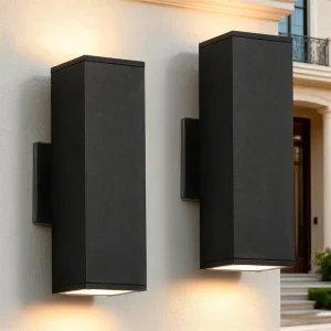 Outdoor IP65 Waterproof Cylinder Stainless Steel Base Polycarbonate Diffuser Led Luminous Wall Lamp for Garden Fence Exterior