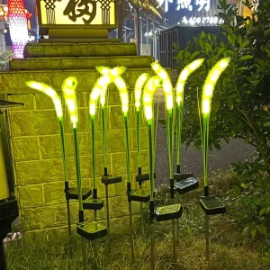 Outdoor IP65 Waterproof Modern Simulation Setaria Wheat Solar Garden Lights Warm White LED Ground Lamp Wedding Party Decoration