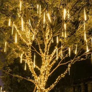 Outdoor IP65 Waterproof Solar LED Tree Light Holiday Decorative Lighting Shopping Mall Garden Meteor String Lights