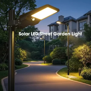Outdoor IP65 Waterproof Solar Street Light ABS Aluminum Housing LED Garden Pathway Light