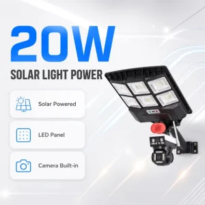 Outdoor IP66 Camera Solar Street Light with 4G CCTV Wifi Lifepo4 Monocrystalline Wireless Network Monitoring for Highway