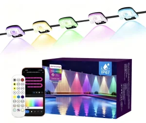 Outdoor IP67 Waterproof Smart Color-Changing LED Bollard Light for Garden, Lawn, and Courtyard with Mobile App Control