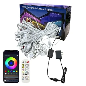 Outdoor Indoor RGB Eave String Lights Waterproof IP65 Courtyard Christmas Point Lights