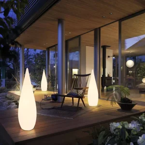 Outdoor LED Floor Lamp Luminous Water Drop Shaped for Hotel Restaurant Courtyard Garden Decoration