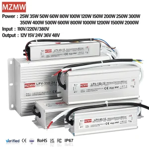 Outdoor LED Lighting Transformer CCTV IP67 Waterproof 25W-2000W 12V 24V 36V 48V SMPS AC DC Switching Power Supply