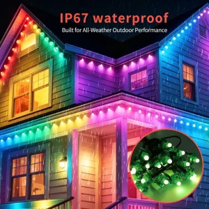 Outdoor LED Pixel Light for Christmas and House Decoration DC12V RGB Eave Roof Point Light