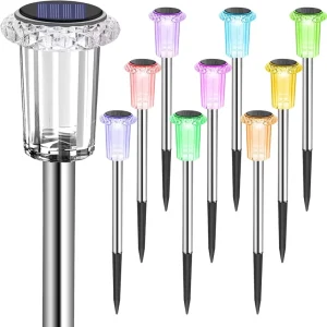 Outdoor LED Solar Courtyard Decorative Light Stainless Steel Garden Path Lights Landscape Lighting Lawn Lamp