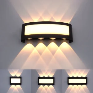 Outdoor LED Wall Lamp Wall Mounted AC85 265V 10W 8W 6W ABS Courtyard Wall Light Indoor Home Bar Office Bedroom Decorative