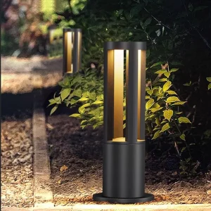 Outdoor Pathway Lights 40CM Modern Path Lamps Landscape Lighting Fixtures Exterior Waterproof Cylindrical Post Pole Lamps