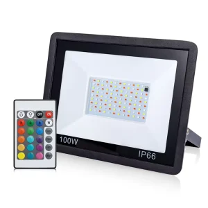 Outdoor RGB LED Flood Light, Remote Control, Color-Changing, Garden Landscape Light