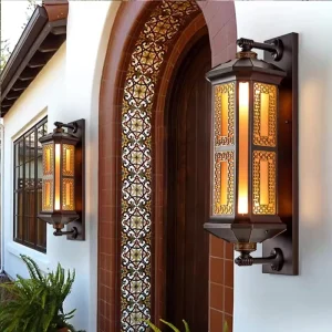 Outdoor Retro Garden Courtyard Wall Lamp Sconce Lighting Outdoor Aluminum Wall Light