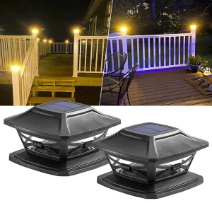 Outdoor Solar Garden Post Cap Fence Light LED Solar Power Column Cap Head Path Lamp Waterproof Solar Post Cap Light