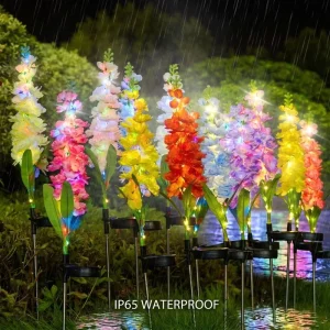 Outdoor Solar Hyacinth Lights Solar Panel IP65 Waterproof High Brightness Garden Stake Flower Lights for Yard Landscape