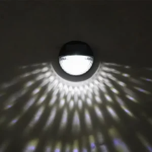 Outdoor Solar LED Fence Lamp with Water Drop Projection for Garden Railing Stairs and Courtyard