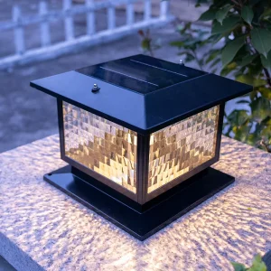 Outdoor Solar LED Pillar Light Small Waterproof IP65 Chinese Style Wall Mounted Garden & Courtyard Atmosphere