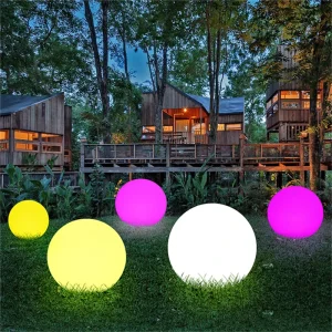 Outdoor Solar LED Stone Ball Light Round Waterproof Garden Landscape Light