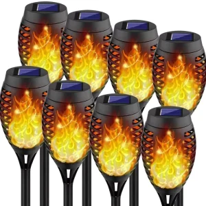 Outdoor Solar LED Torch Light IP65 Waterproof Flickering Flame for Garden Patio Pathway Yard Decorations
