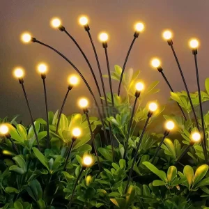 Outdoor Solar Pathway Light Waterproof 6 8 10 Heads Led Powered Swaying Firefly Lamp Starburst Solar Firefly Garden Light