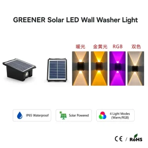 Outdoor Solar Wall Washing Lights for Courtyard Garden Villa