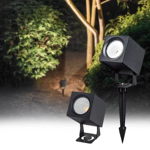 Outdoor Square Spike Garden Light IP65 Waterproof Dual Directional LED Garden Spotlight for Tree Pathway Lighting