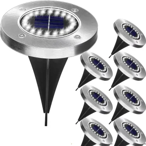 Outdoor Underground Garden Lamp Waterproof 20 LED Solar Ground Lights Disk Light