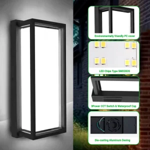 Outdoor Wall Light 5CCT Tunable AC120 277V IP65 Waterproof Outdoor Lighting Wall Mounted Wall Lamp