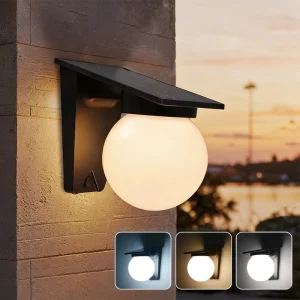 Outdoor Wall Light Balcony Corridor Courtyard Lamp Acrylic Lamp Shade Spherical Solar Garden LED Wall Lamp