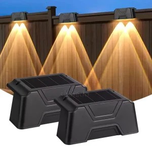 Outdoor Warm White Solar LED Wall Lights COB Light Wash Wall Lamp Solar Fence Lights for Yard Garden Lawn Pathway Decor