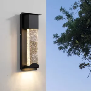 Outdoor Waterproof Black Wall Lamp Aluminum Balcony Corridor Villa Courtyard Door Exterior Induction Crystal LED