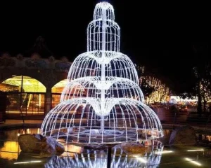 Outdoor Waterproof LED 3D Fountain Motif Lights Commercial Square Christmas Thanksgiving Decorations for Park Decoration