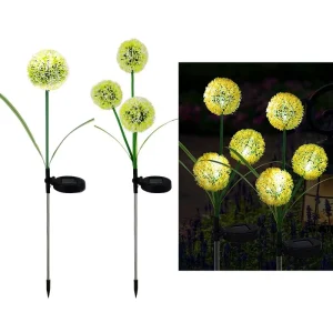 Outdoor Waterproof LED Decorative Light Lamp Solar Dandelion Flower Light for Backyard and Exterior Garden Patio Decoration