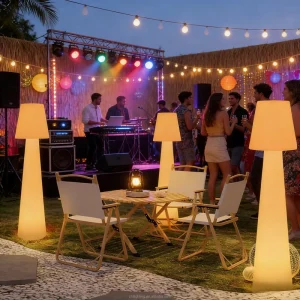 Outdoor Waterproof PE Courtyard Lamp Outdoor Wedding Party Romantic Party Coffee Shop Hotel Resort Garden Solar Floor Lamp