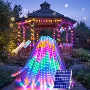 Outdoor Waterproof RGB LED Strip Light for Villa Garden Architectural Landscape Lighting Solar RGB Neon Strip Light