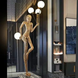 Oversize Art Human Sculpture Standing Light Modern LED Floor Lamp for Living Room Decor Lighting