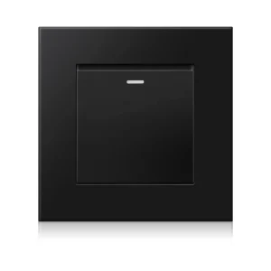 PC Panel 1 Gang 1 Way Light Switch On Off Wall Switch with Fluorescence Indicator 16A AC 250V