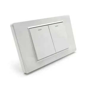 PC Plastic Material White Color Price C3 Series 2gang 1way Wall Power Switch