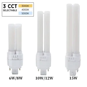 PF 0.5 or PF 0.9 100-277V AC G24D G24Q LED Corn Bulb 6W 8W 10W 12W 15W 120 lm/W 3CCT Selectable