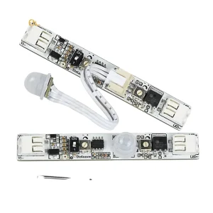 PIR Infrared Motion Sensor Switch for PWM LED Light Strip, DC 12V/24V, 6A, Adjustable Distance and Delay, Built-In Type