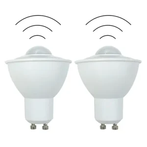 PIR Motion Sensor LED Light Bulb GU10 3W Auto On Off 85 265V Equivalent Halogen Bulb