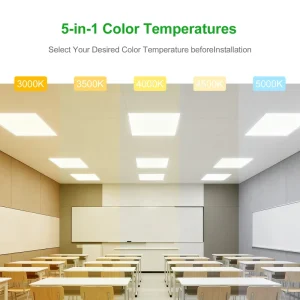PIR Sensor LED Panel Light 2x4ft Power and CCT Tunable Backlit Flat Panel for Offices and Schools