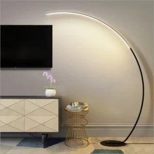 PM Modern C shaped Aluminum Fishing Floor Lamp Art Decoration Nordic Living Corner Bedroom Study Led Curved Remote Standard Lamp