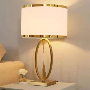 PM New Model Travertine Mushroom Table Lamp Modern Luxury Designer Bedside Light for Living Room Bedroom Brass Body Dome Shade