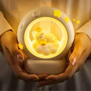Pad Control Cartoon Bedside Lamp Rabbit Cat Cute LED Kids Night Light for Kids Room Home Decoration