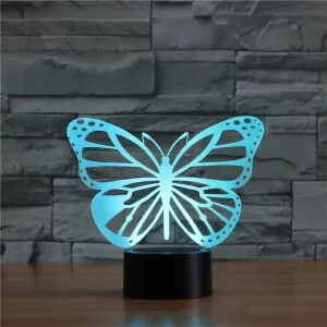Papillon lumineux LED Mini Modern Warm White Home Bedroom Night Light Acrylic 3D Lamp Touch Control 7 Colors Changing