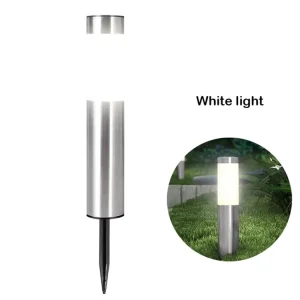 Pathway Lawn Pillar Waterproof IP65 Solar Powered LED Garden Ground Plug Night Light