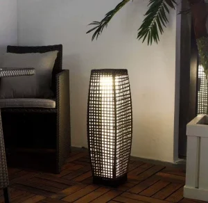 Patio Lights LED Outdoor Rattan Solar Garden Floor Standing Light Decorating Lights for Home