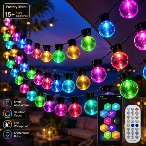 Pergola Outdoor Patio String Light, End-to-End Connectable, for Garden Dining